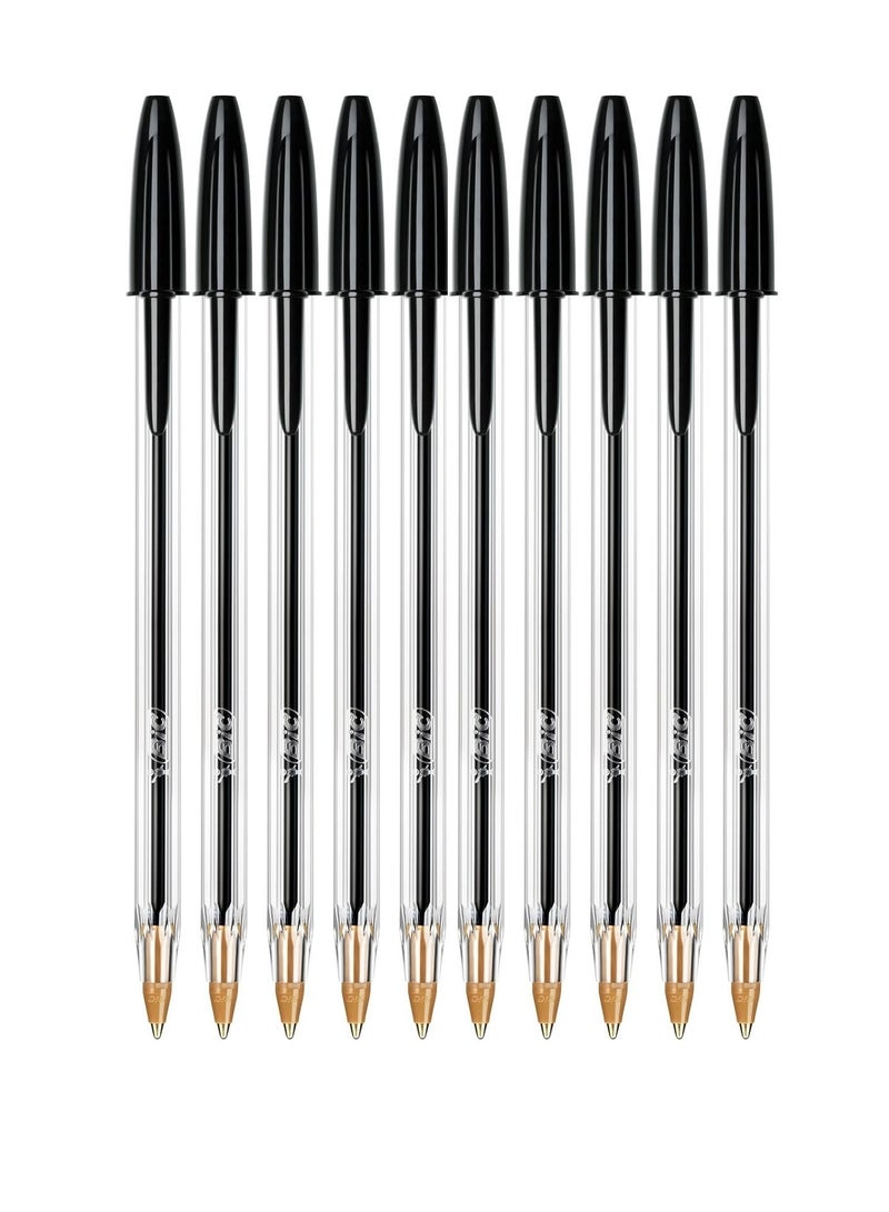 Bic 10-Piece Cristal Medium 1.0mm Tip Ballpoint Pen Black Ink  - Image 1