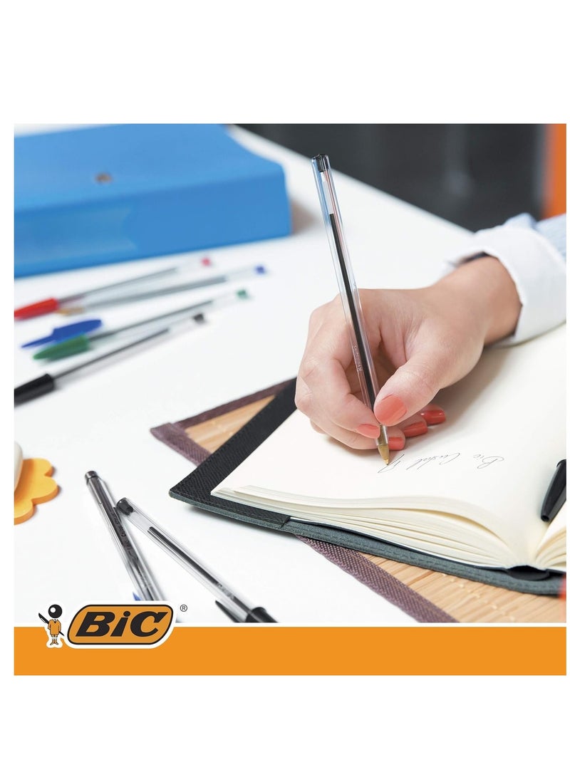 Bic 10-Piece Cristal Medium 1.0mm Tip Ballpoint Pen Black Ink  - Image 4
