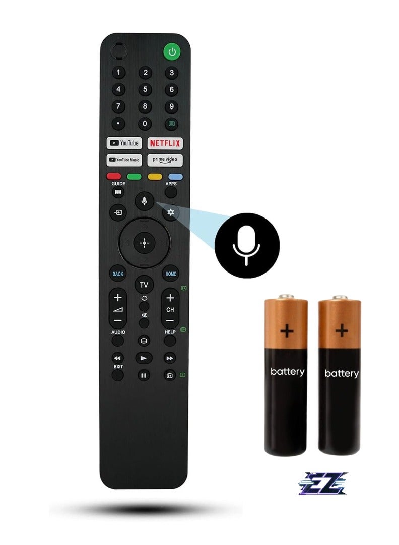 ELTRAZONE جهاز التحكم عن بُعد البديل Voice RMF-TX520P لجهاز تلفاز سوني برافيا LCD KD-43X80J KD-50X80J KD-55X80J KD-55X85J KD-65X80J KD-65X85J KD-75X85J XR-55A80J XR-55X90J XR-60J 5A80J XR-65X90J XR-77A80J - Image 1