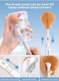 URbazaar Baby Bottle Cleaning Kit with Silicone Brush, Nipple Brush, Straw Brush and Drying Rack - 6 in 1 Bottle Cleaning Tool for Home and Travel  - Image 3
