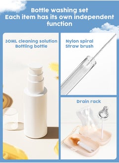 Baby Bottle Cleaning Kit with Silicone Brush, Nipple Brush, Straw Brush and Drying Rack - 6 in 1 Bottle Cleaning Tool for Home and Travel - pzsku/Z4935CD4081C16AE17141Z/45/_/1725539084/f38286f8-29e3-4b8c-bf3e-b6676b974c9c