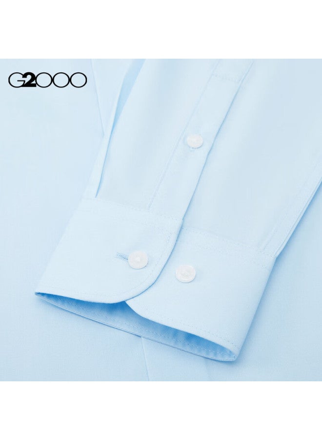 G2000 Spring And Autumn Mall-matching Cotton Blend Formal Long-sleeve Shirt, Pink Blue, L/7g - Image 5