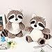 Threan 2 Pieces Raccoon Stuffed Animal Small Cute Plush Raccoon Brown Plushie Woodland Toy Soft Animal Doll for Babies Children Kids Girls Boys - Image 4