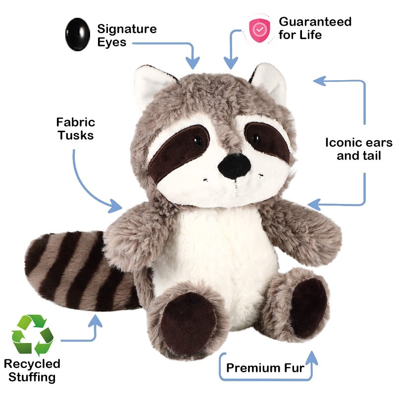 Threan 2 Pieces Raccoon Stuffed Animal Small Cute Plush Raccoon Brown Plushie Woodland Toy Soft Animal Doll for Babies Children Kids Girls Boys - Image 3