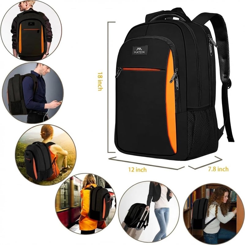 MATEIN Travel Laptop Backpack, Slim Sturdy College Laptops Backpack, Business Anti Theft Water Resistant Computer Bag Gift for Men & Women Fits 15.6 Inch Notebook - Image 3