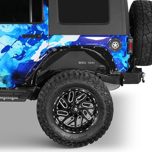 Hooke Road Wrangler JK Aluminum Inner Fender Liners for 2007-2018 Jeep Wrangler JK 2/4 Doors, Offroad Wheel Well Liner Cover - 4PCS Front & Rear Fender Liner Set - Image 4