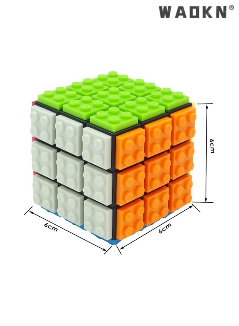 WAOKN Magic Cube ,Rubix Cube 3x3,Build - on Brick Magic Cube,Brain Teaser Puzzle and Bricks Toy in 1,for Kids and Adults Gift,  Enhance Problem Solving Skills, Educational Toy,Black  - Image 5