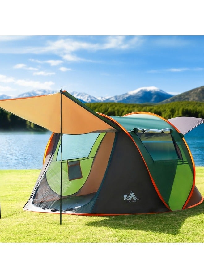 جيجيرو خيمة منبثقة لشخصين للتخييم في الهواء الطلق مقاومة للماء وسهلة التركيب، خيمة سفر عائلية أوتوماتيكية، بابان ونوافذ جانبية، خيمة شاطئ منبثقة فورية سهلة التركيب مع حقيبة حمل - Image 1