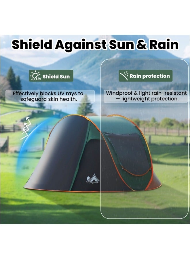 جيجيرو خيمة منبثقة لشخصين للتخييم في الهواء الطلق مقاومة للماء وسهلة التركيب، خيمة سفر عائلية أوتوماتيكية، بابان ونوافذ جانبية، خيمة شاطئ منبثقة فورية سهلة التركيب مع حقيبة حمل - Image 5