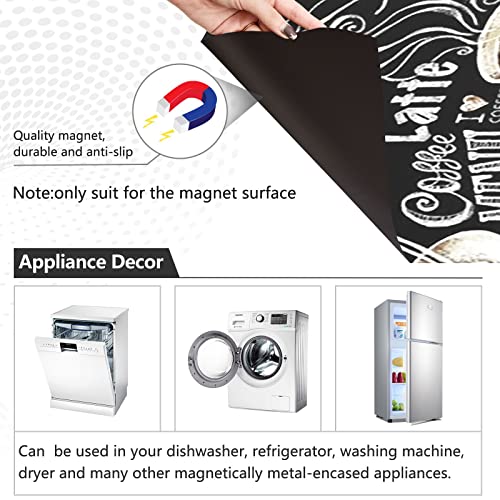 Wamika Coffee Bean Cappuccino Latte Dishwasher Stickers Magnetic Black Coffee Lover Cup CoCo Kitchen Fridge Magnet Cover Decals Home Decorations Vinyl Sticker Reusable 23W x 26H inches - Image 3