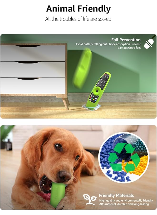 erorex 1 Pcs Glow Protective Cover For Lg An Mr600 Lg An Mr650 An Mr18Ba An Mr19Ba Remote Control Case For Lg Smart Tv Silicone Case Anti Drop Slip Scratch Dust Water Green  - Image 3