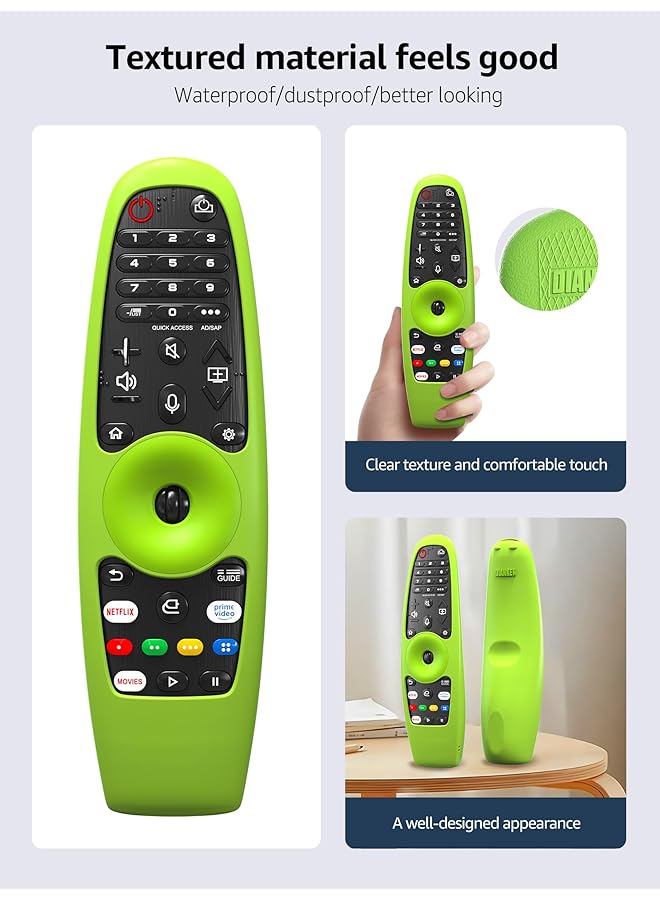 erorex 1 Pcs Glow Protective Cover For Lg An Mr600 Lg An Mr650 An Mr18Ba An Mr19Ba Remote Control Case For Lg Smart Tv Silicone Case Anti Drop Slip Scratch Dust Water Green  - Image 4