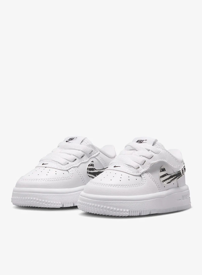 Nike WHITE/BLACK Infant Force 1 Low Print Easyon Bt  | Best Price UAE