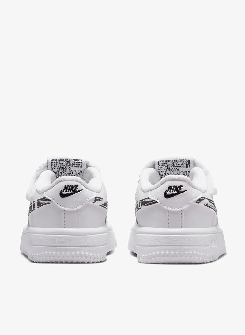 Nike WHITE/BLACK Infant Force 1 Low Print Easyon Bt  | Best Price UAE