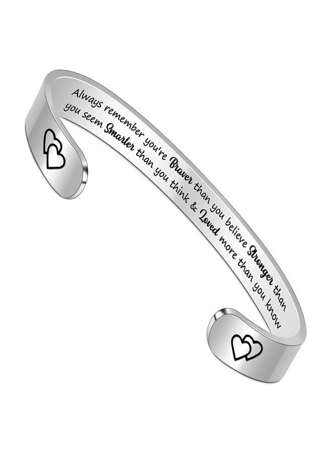 Btysun Inspirational Gifts for Women Anxiety Bracelets for Teen Girls Encouragement Gifts for People with Anxiety Friend Bracelet Quotes Engraved Jewelry - Image 1