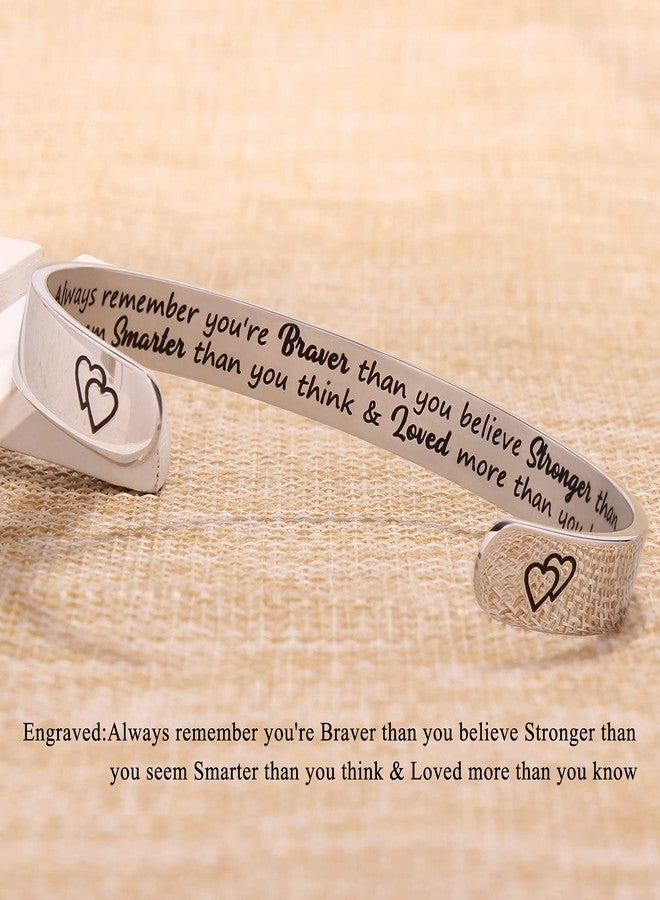 Btysun Inspirational Gifts for Women Anxiety Bracelets for Teen Girls Encouragement Gifts for People with Anxiety Friend Bracelet Quotes Engraved Jewelry - Image 3