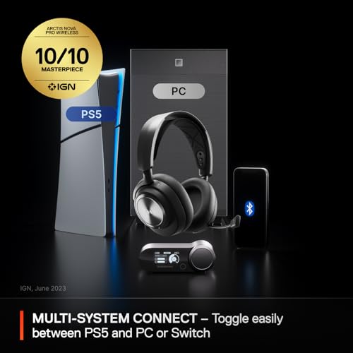 SteelSeries Arctis Nova Pro Wireless Multi-System Gaming Headset - Premium Hi-Fi Drivers - Active Noise Cancellation - Infinity Power System - ClearCast Gen 2 Mic - PS5, PS4, PC, Switch, Mobile - Image 2