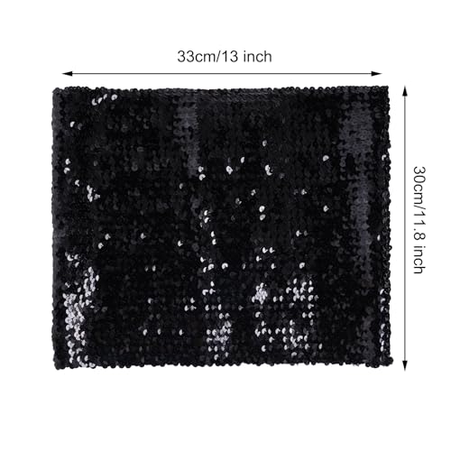 SUMERSHA Womens Sparkly Sequin Crop Tops Strapless Sequins Tube Tops Party Clubwear (Black) - Image 2