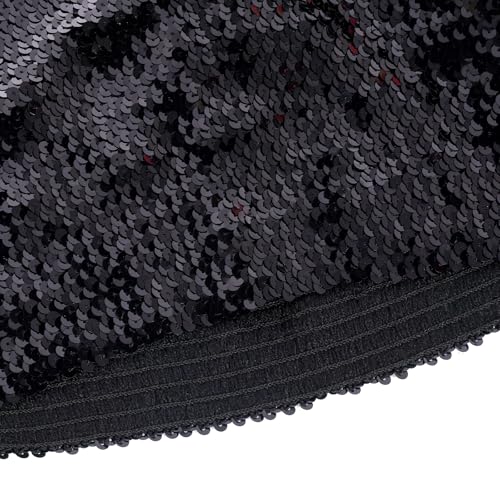 SUMERSHA Womens Sparkly Sequin Crop Tops Strapless Sequins Tube Tops Party Clubwear (Black) - Image 4