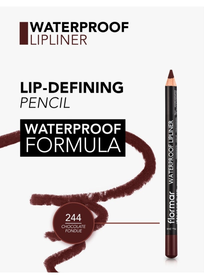 flormar Highly Pigmented & Matte Finish Waterproof Lipliner Pencil 245 Chocolate Fondue - Image 4