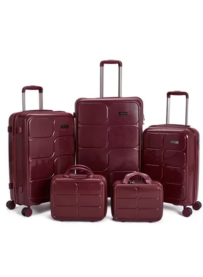 LIMRA travel bags Limra consisting of 5 anti-breakage luggage bags maroon color