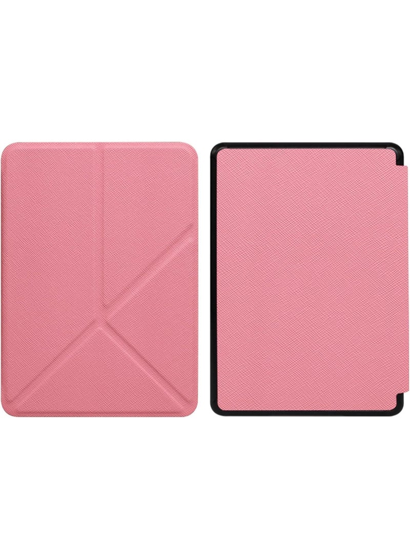 Compatible with 7-inch Kindle Paperwhite 12th Gen 2024 Case Cover Lightweight Shell Foldable Cover with Auto Wake/Sleep & Multi-Viewing Angles Protection Shell for Paperwhite e-Reader (Pink) - Image 3