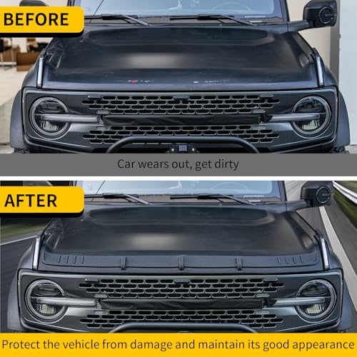 Maxzina Hood Protector Compatible with 2021-2025 Ford Bronco (Not for Bronco Sport) Hood Shield TPE Hood Deflector Hood Guard for 2024 Bronco Accessories - Image 2
