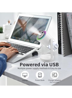 بيوينتي مرطب هواء مزود بمصباح LED بسبعة ألوان ومزوّد بمنفذ USB مع مؤقت عرض السماء المرصعة بالنجوم لمدة 6-8 ساعات وإيقاف تشغيل تلقائي وتصميم إضاءة ملونة، مرطب هواء محمول وقابل للتعديل مثالي يعمل بمنفذ USB مع  - Image 5