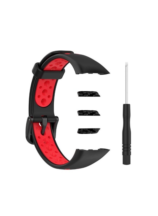 Huawei Band 6 & Honor Band 6 Sport Silcon Strap black/red - Image 5