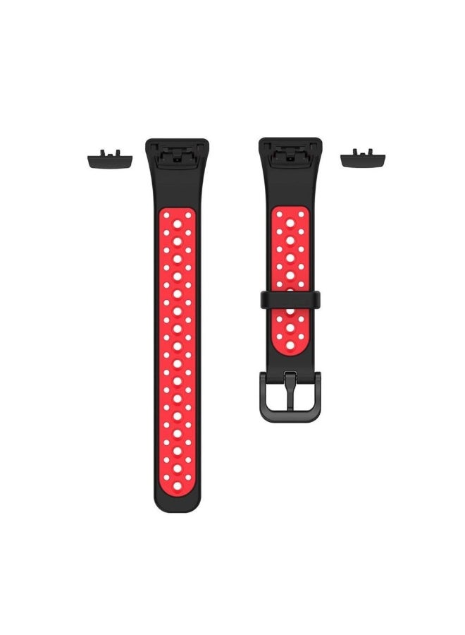 Huawei Band 6 & Honor Band 6 Sport Silcon Strap black/red - Image 3