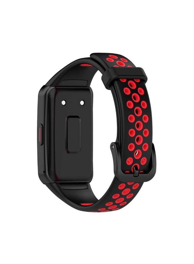 Huawei Band 6 & Honor Band 6 Sport Silcon Strap black/red - Image 1
