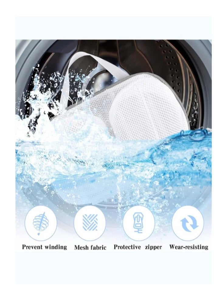 Bra Wash Bags for Laundry, 2Pcs Lingerie Mesh Bag Set for Washing Machine with Zipper for Women Laundry Storage Washing Delicates (A to C Cups) - Image 4