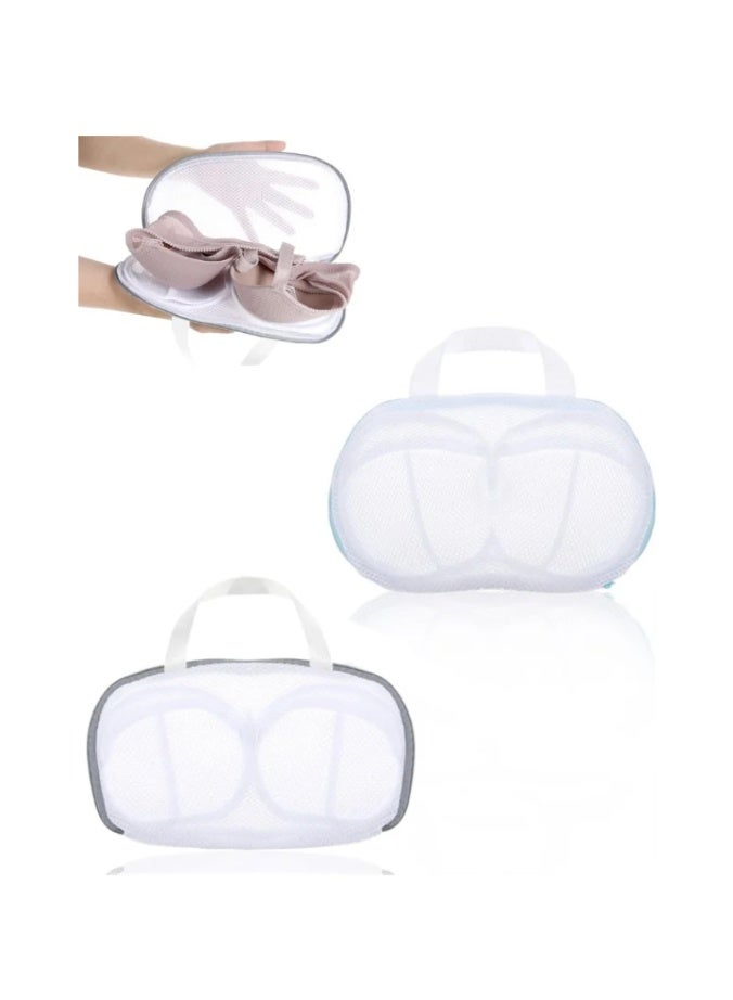 Bra Wash Bags for Laundry, 2Pcs Lingerie Mesh Bag Set for Washing Machine with Zipper for Women Laundry Storage Washing Delicates (A to C Cups) - Image 1