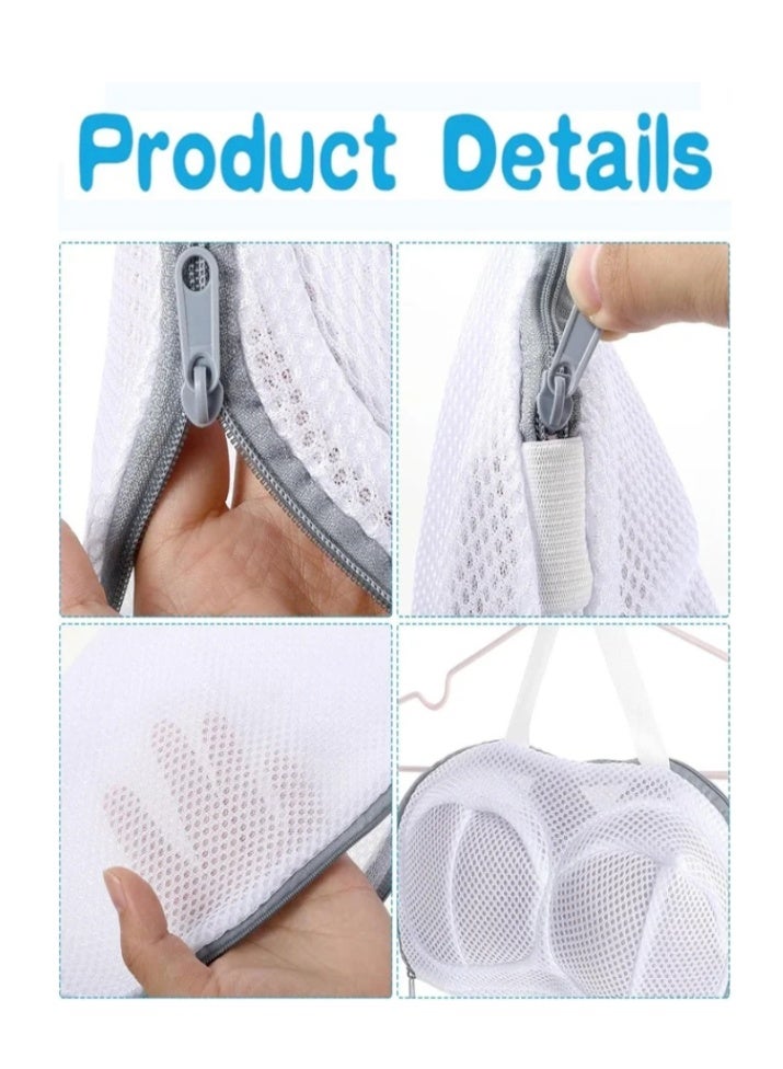 Bra Wash Bags for Laundry, 2Pcs Lingerie Mesh Bag Set for Washing Machine with Zipper for Women Laundry Storage Washing Delicates (A to C Cups) - Image 3