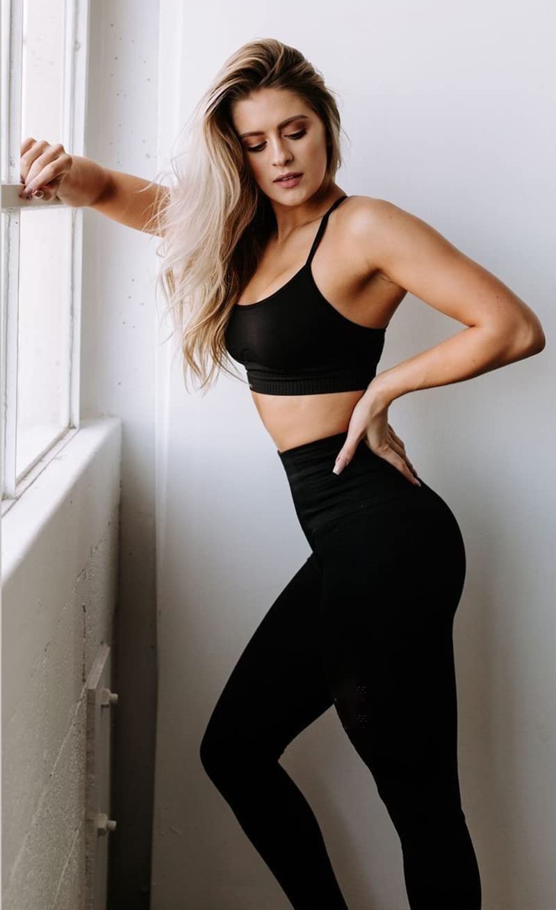 KeepCart Women's Skinny Soft Tummy Control Shape Your Body High Rise Workout Sports Leggings Waist Size Fits Up To : 26 To 34 Inch (Black) - Image 3