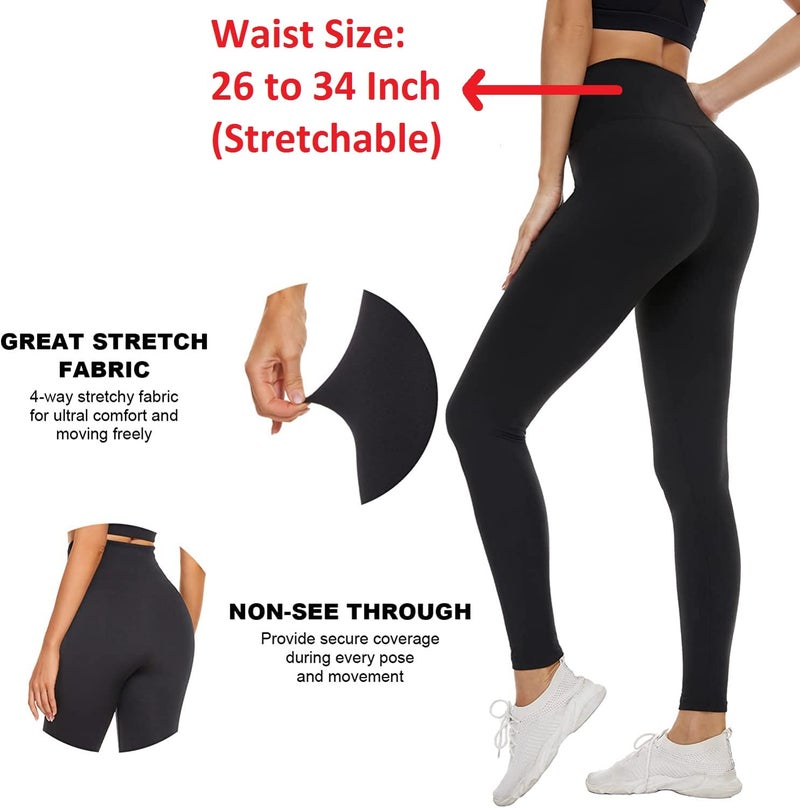 KeepCart Women's Skinny Soft Tummy Control Shape Your Body High Rise Workout Sports Leggings Waist Size Fits Up To : 26 To 34 Inch (Black) - Image 2