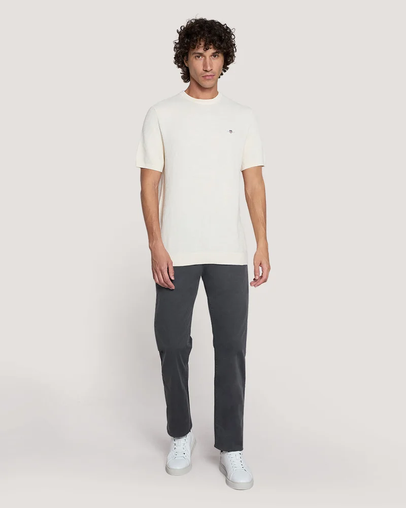 GANT Gant Micro Textured Cotton Ss C-Neck