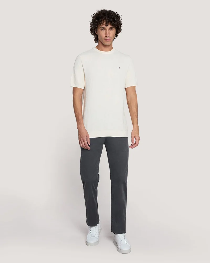 GANT  Gant Micro Textured Cotton Ss C-Neck for Men | Best Price UAE
