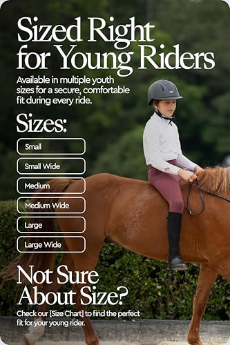 HORZE Amara Equestrian English Riding Unisex Kids Half Chaps | Synthetic Leather Zip-Up Pair | Size Chart in Description - Black - S Wide - Image 2