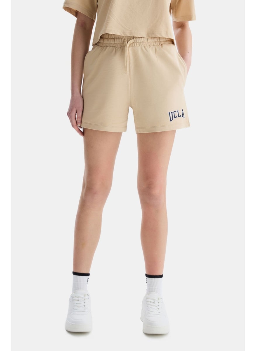 UCLA Rosa Brown Oversize Embroidered Oversize Women's Knitted Shorts  - Image 3