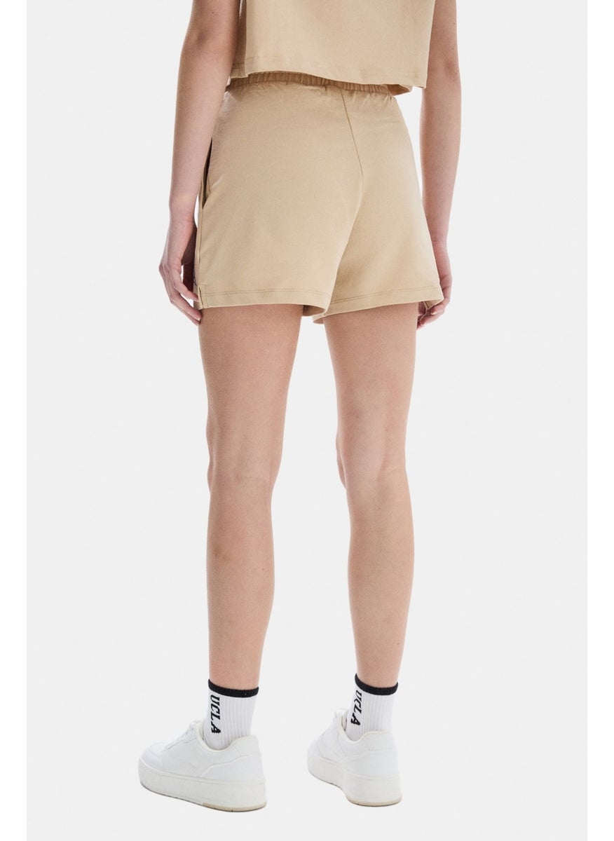 UCLA Rosa Brown Oversize Embroidered Oversize Women's Knitted Shorts  - Image 4