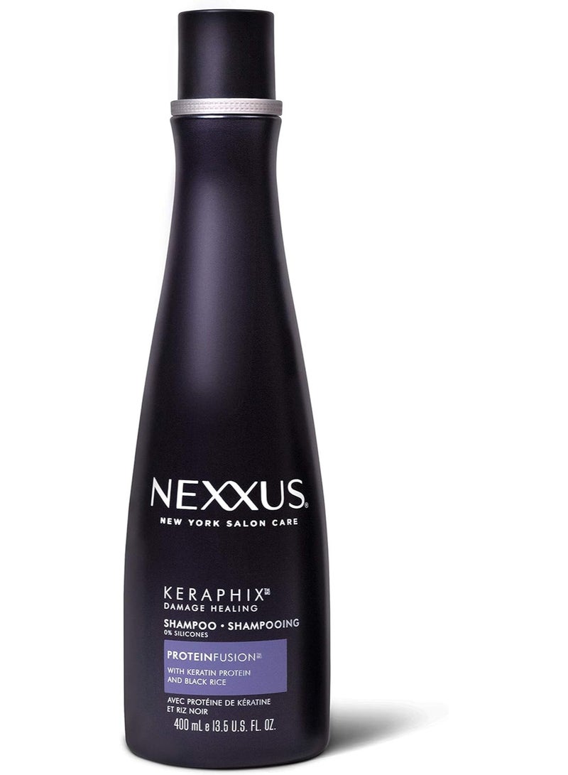 Nexxus Keraphix Shampoo for Damaged Hair Keraphix with ProteinFusion Silicone-Free with Keratin Protein and Black Rice 13.5 oz - Image 1