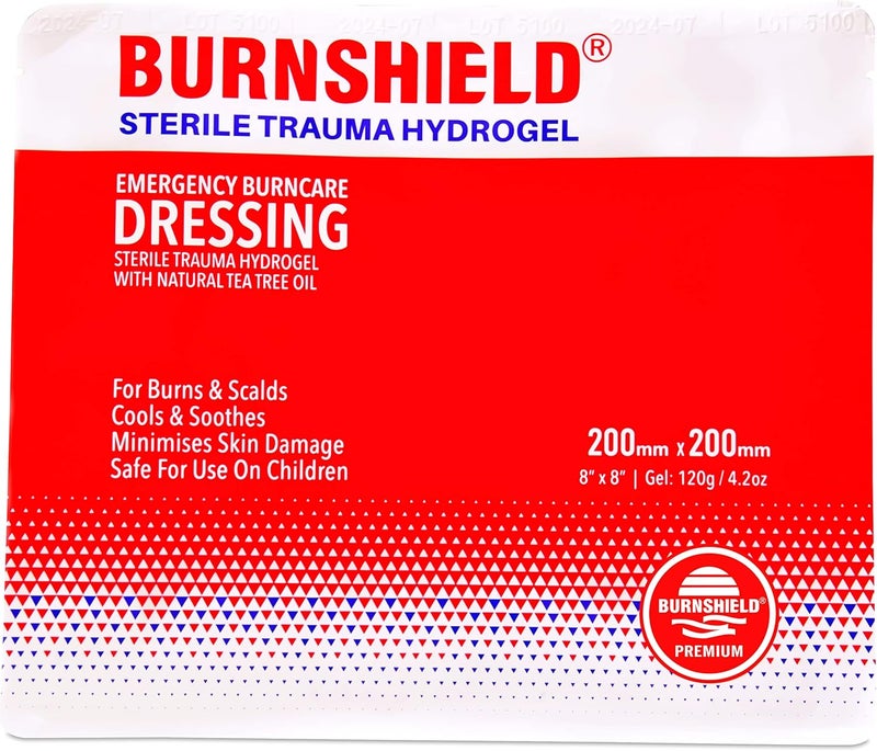 Burnshield Sterile Emergency Burn Dressing 8x8 20cm x 20cm Cools The Burn - Image 1