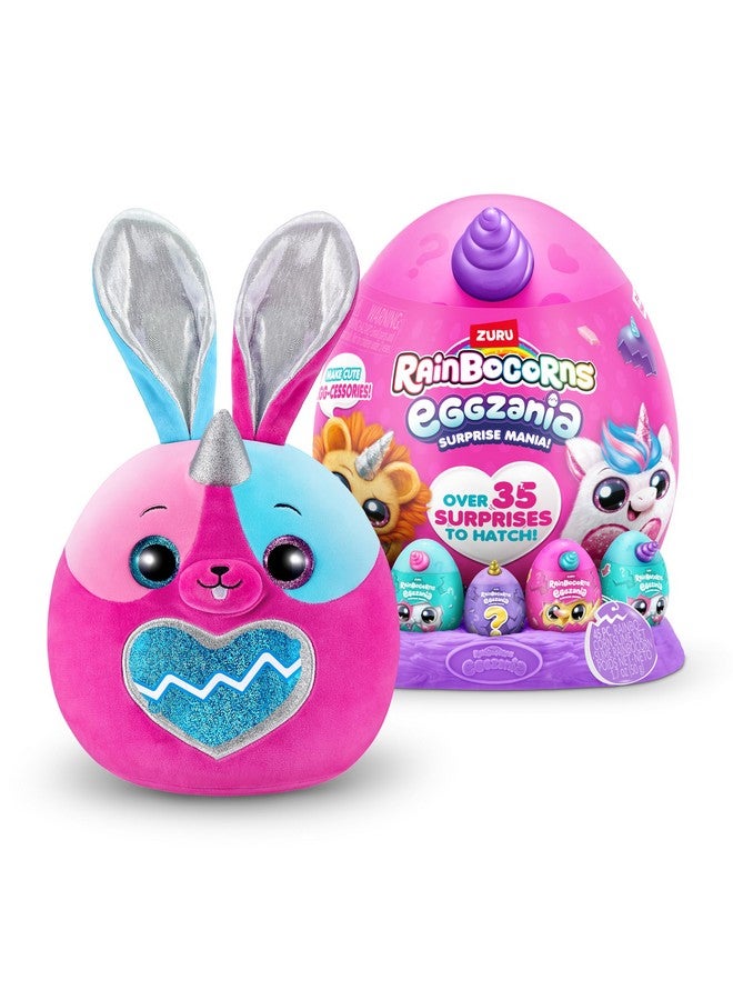 Rainbocorns Rainbocorns Eggzania Surprise Mania Series 1 (Bunny) by ZURU, Collectible Plush Stuffed Animal, Surprise Eggs, 5 Mini Eggs, Stickers, DIY Jewelry, Slime, Ages 3+ for Girls, Children - Image 3