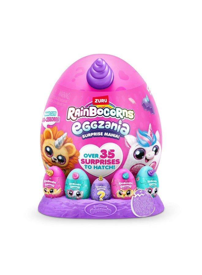 Rainbocorns Rainbocorns Eggzania Surprise Mania Series 1 (Bunny) by ZURU, Collectible Plush Stuffed Animal, Surprise Eggs, 5 Mini Eggs, Stickers, DIY Jewelry, Slime, Ages 3+ for Girls, Children - Image 2