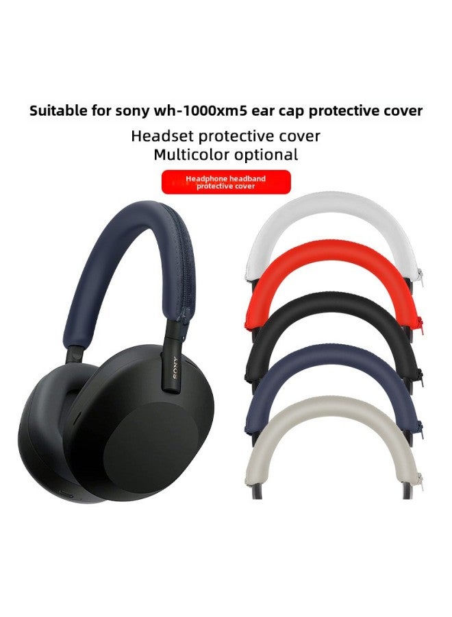 For Sony Sony WH-1000XM5 Headset Ear Cap Pullover Beam Cover Case Three-piece Silicone Protective Cover-color:Dark Blue Three-piece Suit-Model:Sony WH-1000XM5 - Image 4