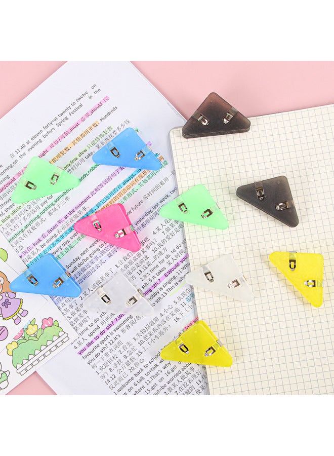 HELPS Casual Style Corner Clip Frosted Transparent Clip Primary School Student Test Paper Data Storage Anti-warping Triangle Clip - Image 4