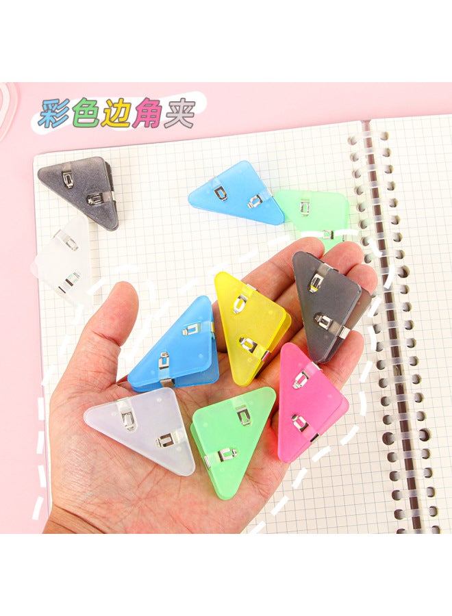 HELPS Casual Style Corner Clip Frosted Transparent Clip Primary School Student Test Paper Data Storage Anti-warping Triangle Clip - Image 3