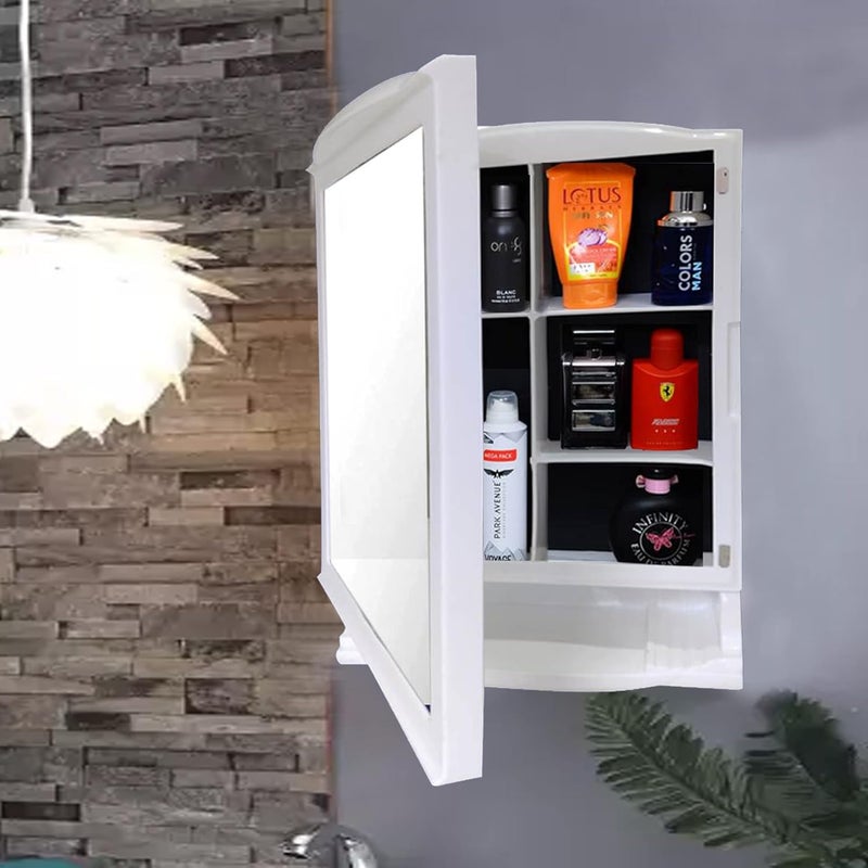 Urban Choice Urban Choice Grace Fine Ware Bathroom Cabinet with Mirror Wall Mounted Storage Cabinet with Magnetic Door 4 Inner Shelve Stylish HeavyDuty Plastic Cabinet for Storage Above Washbasin  - Image 1