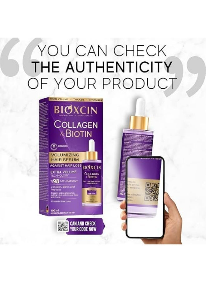 BIOXCIN COLLAGEN & BIOTIN VOLUME BOOSTING HAIR SERUM 100ML - Image 3